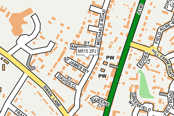 NR15 2PJ map - OS OpenMap – Local (Ordnance Survey)