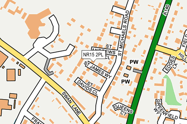 NR15 2PL map - OS OpenMap – Local (Ordnance Survey)