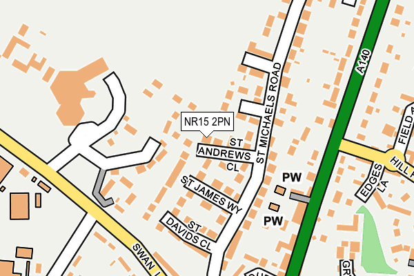 NR15 2PN map - OS OpenMap – Local (Ordnance Survey)