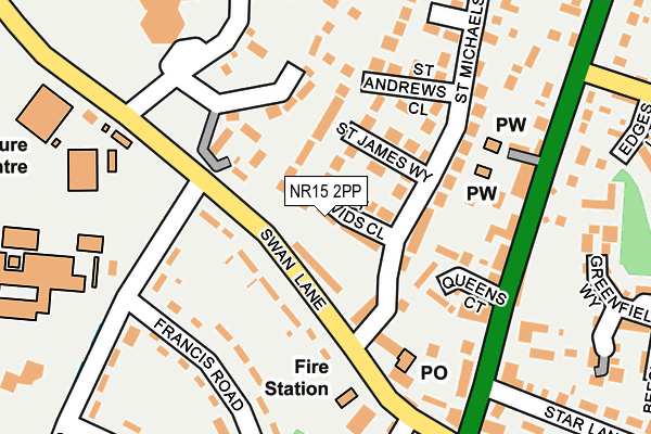 NR15 2PP map - OS OpenMap – Local (Ordnance Survey)