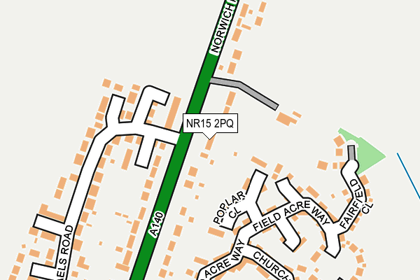 NR15 2PQ map - OS OpenMap – Local (Ordnance Survey)