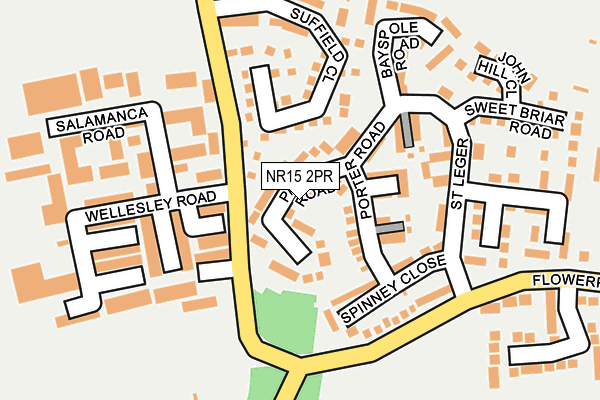 NR15 2PR map - OS OpenMap – Local (Ordnance Survey)