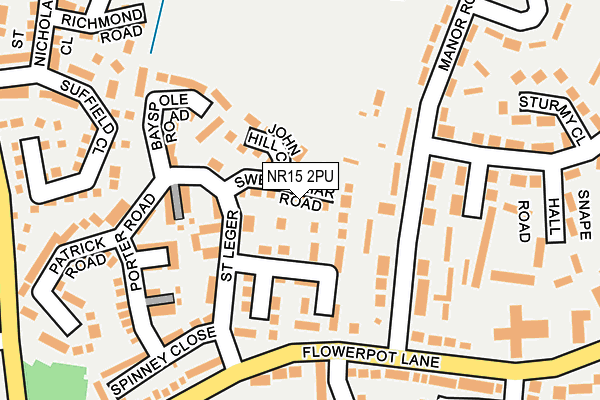 NR15 2PU map - OS OpenMap – Local (Ordnance Survey)