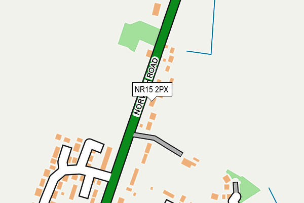 NR15 2PX map - OS OpenMap – Local (Ordnance Survey)