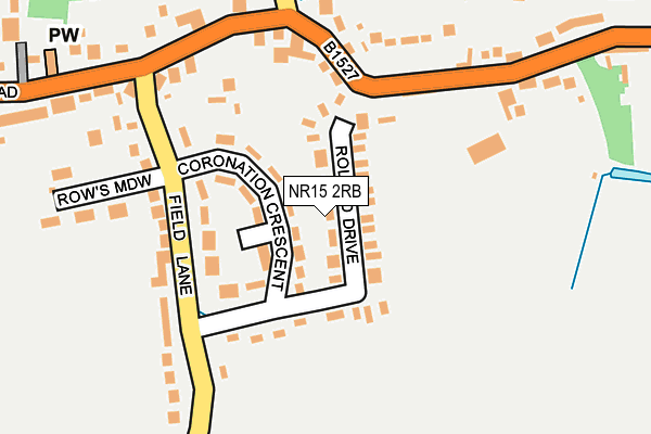 NR15 2RB map - OS OpenMap – Local (Ordnance Survey)