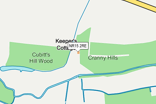 NR15 2RE map - OS OpenMap – Local (Ordnance Survey)