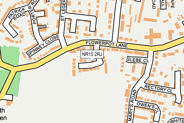 NR15 2RJ map - OS OpenMap – Local (Ordnance Survey)