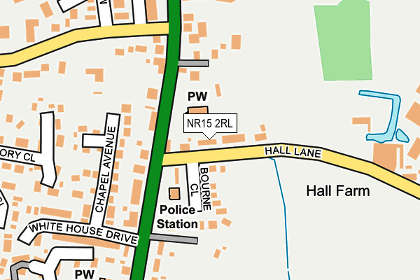NR15 2RL map - OS OpenMap – Local (Ordnance Survey)
