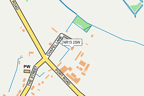 NR15 2SW map - OS OpenMap – Local (Ordnance Survey)