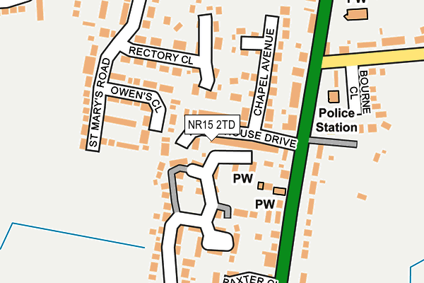 NR15 2TD map - OS OpenMap – Local (Ordnance Survey)