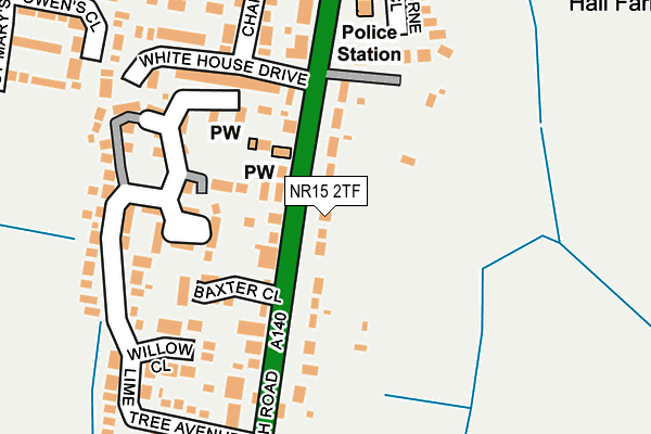 NR15 2TF map - OS OpenMap – Local (Ordnance Survey)