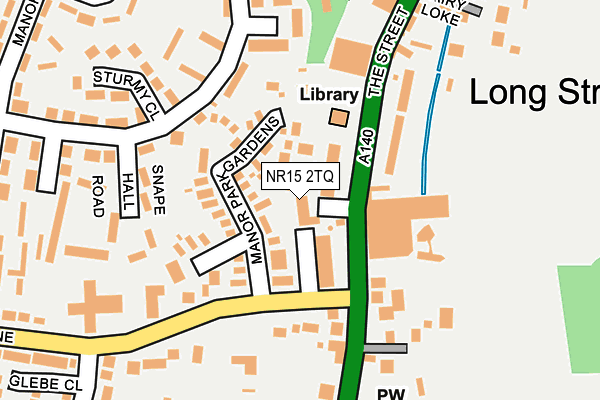 NR15 2TQ map - OS OpenMap – Local (Ordnance Survey)