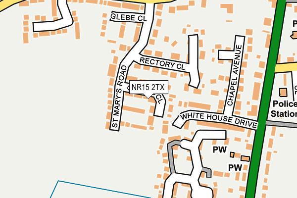 NR15 2TX map - OS OpenMap – Local (Ordnance Survey)