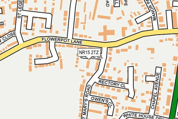 NR15 2TZ map - OS OpenMap – Local (Ordnance Survey)