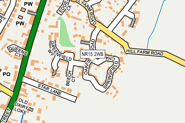 NR15 2WB map - OS OpenMap – Local (Ordnance Survey)