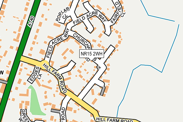 NR15 2WH map - OS OpenMap – Local (Ordnance Survey)