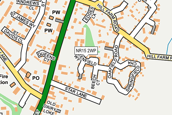NR15 2WP map - OS OpenMap – Local (Ordnance Survey)
