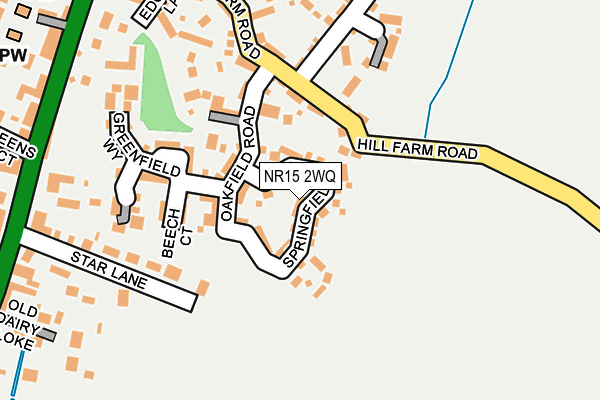 NR15 2WQ map - OS OpenMap – Local (Ordnance Survey)
