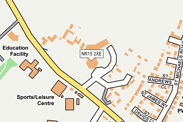 NR15 2XE map - OS OpenMap – Local (Ordnance Survey)