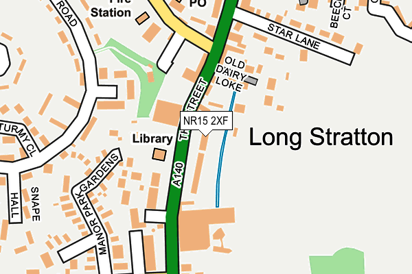NR15 2XF map - OS OpenMap – Local (Ordnance Survey)