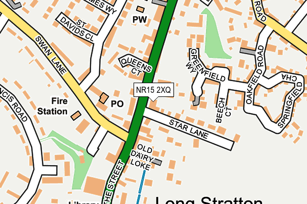 NR15 2XQ map - OS OpenMap – Local (Ordnance Survey)