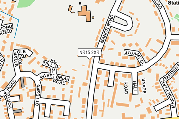 NR15 2XR map - OS OpenMap – Local (Ordnance Survey)