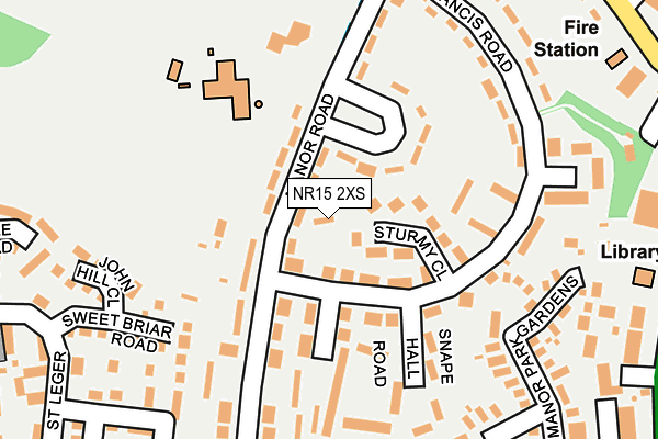 NR15 2XS map - OS OpenMap – Local (Ordnance Survey)