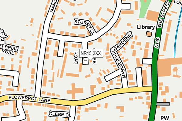 NR15 2XX map - OS OpenMap – Local (Ordnance Survey)