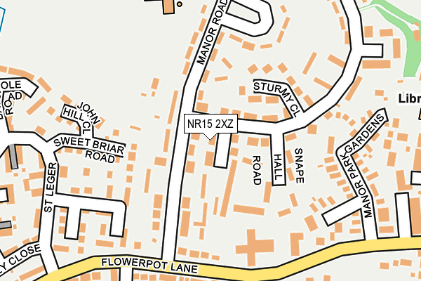 NR15 2XZ map - OS OpenMap – Local (Ordnance Survey)