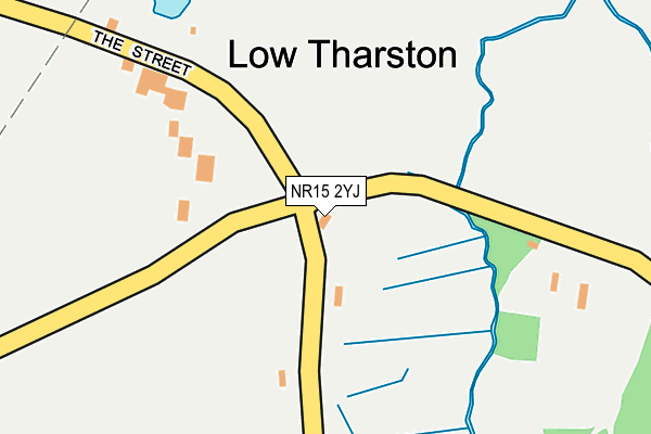 NR15 2YJ map - OS OpenMap – Local (Ordnance Survey)