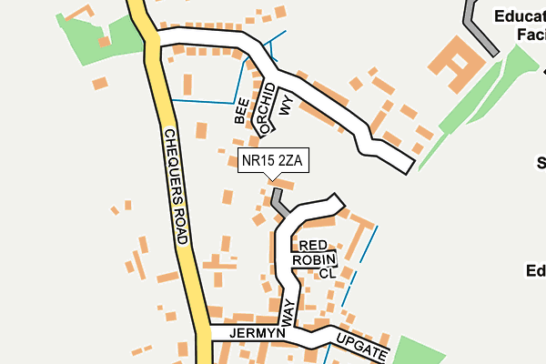 NR15 2ZA map - OS OpenMap – Local (Ordnance Survey)