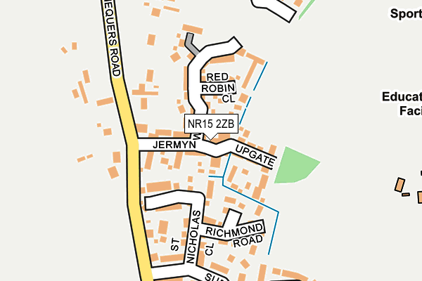 NR15 2ZB map - OS OpenMap – Local (Ordnance Survey)