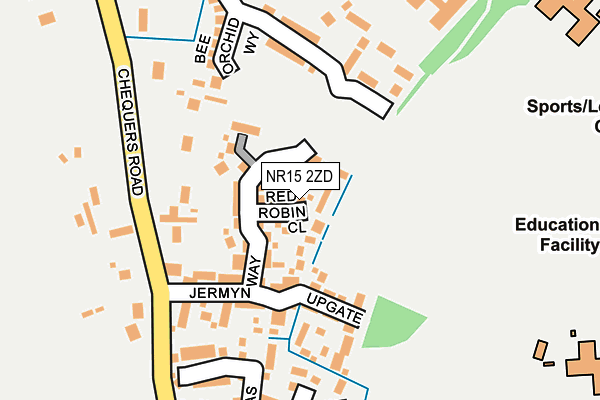 NR15 2ZD map - OS OpenMap – Local (Ordnance Survey)