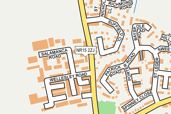 NR15 2ZJ map - OS OpenMap – Local (Ordnance Survey)