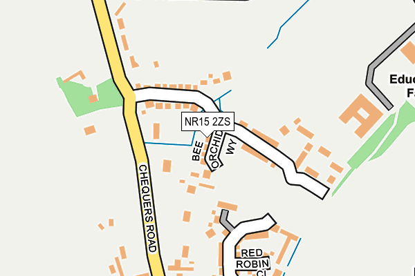 NR15 2ZS map - OS OpenMap – Local (Ordnance Survey)