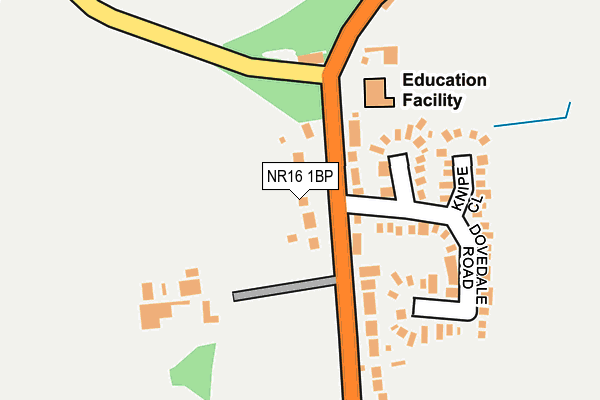 NR16 1BP map - OS OpenMap – Local (Ordnance Survey)