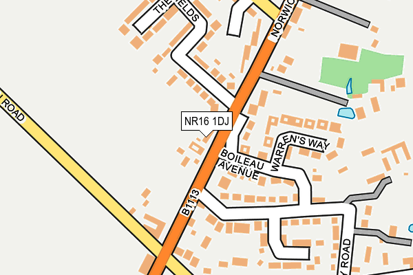 NR16 1DJ map - OS OpenMap – Local (Ordnance Survey)