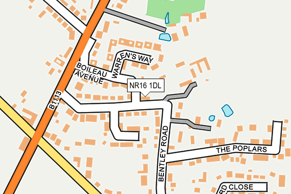 NR16 1DL map - OS OpenMap – Local (Ordnance Survey)