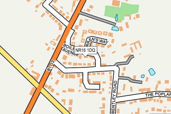 NR16 1DQ map - OS OpenMap – Local (Ordnance Survey)