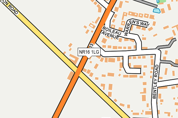 NR16 1LG map - OS OpenMap – Local (Ordnance Survey)