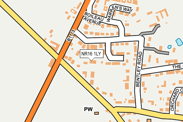 NR16 1LY map - OS OpenMap – Local (Ordnance Survey)