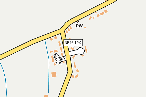NR16 1PX map - OS OpenMap – Local (Ordnance Survey)