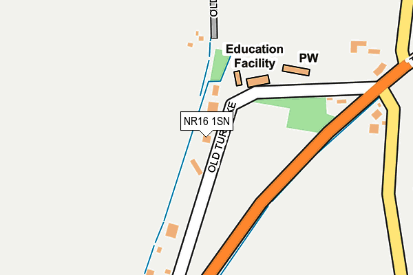 NR16 1SN map - OS OpenMap – Local (Ordnance Survey)
