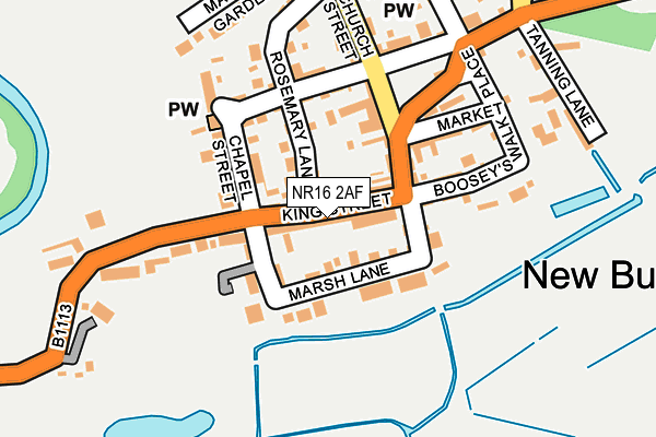 NR16 2AF map - OS OpenMap – Local (Ordnance Survey)