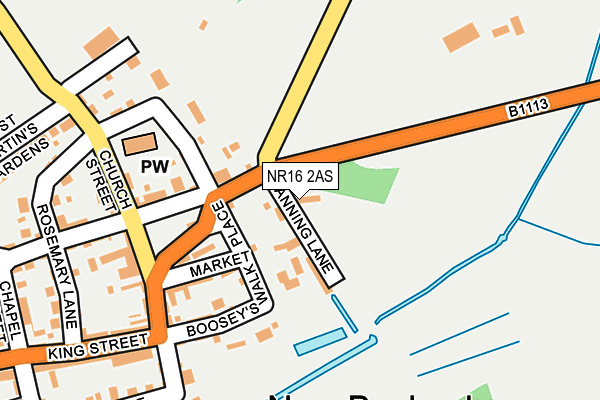 NR16 2AS map - OS OpenMap – Local (Ordnance Survey)