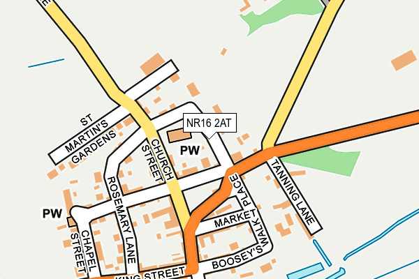NR16 2AT map - OS OpenMap – Local (Ordnance Survey)