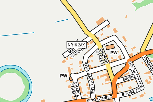 NR16 2AX map - OS OpenMap – Local (Ordnance Survey)