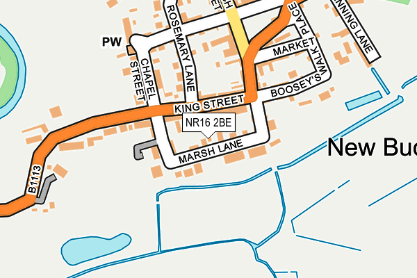 NR16 2BE map - OS OpenMap – Local (Ordnance Survey)