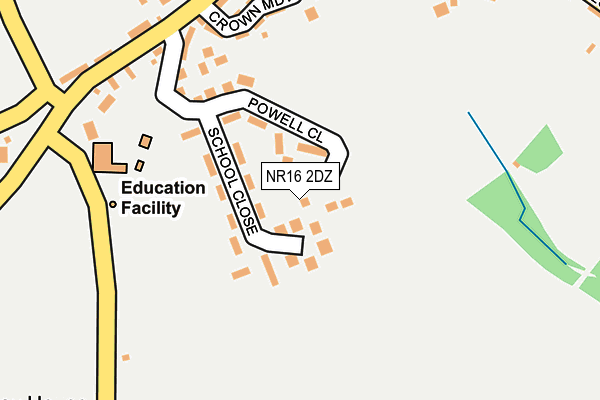 NR16 2DZ map - OS OpenMap – Local (Ordnance Survey)