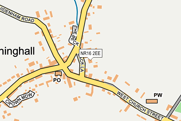 NR16 2EE map - OS OpenMap – Local (Ordnance Survey)